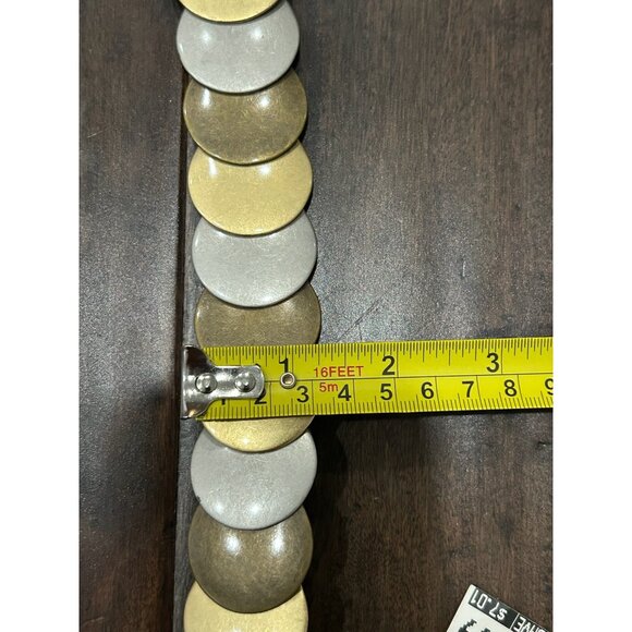 Princess Gardner Metal Disc Belt Gold Silver Sz XL Elastic Classic Stretch NWT - Picture 5 of 7